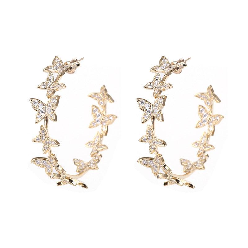 Butterfly Big Hoop Earring - Premium 0 from chiquetrends.com - Just $39! Shop now at chiquetrends.com