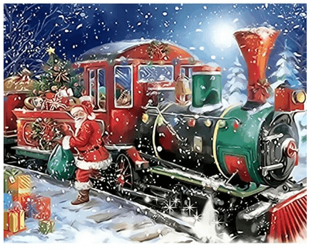 Christmas Train - DIY Painting - Premium 0 from chiquetrends.com - Just $37! Shop now at chiquetrends.com