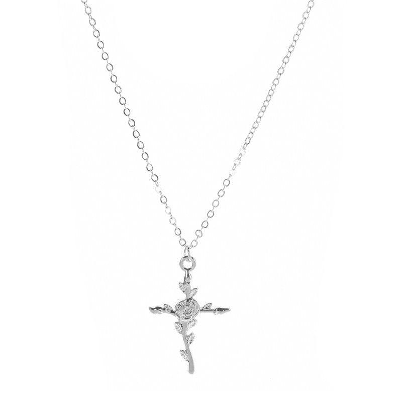 Alloy Rose Cross Pendant - Premium 0 from chiquetrends.com - Just $10! Shop now at chiquetrends.com