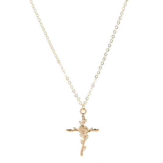 Alloy Rose Cross Pendant - Premium 0 from chiquetrends.com - Just $10! Shop now at chiquetrends.com