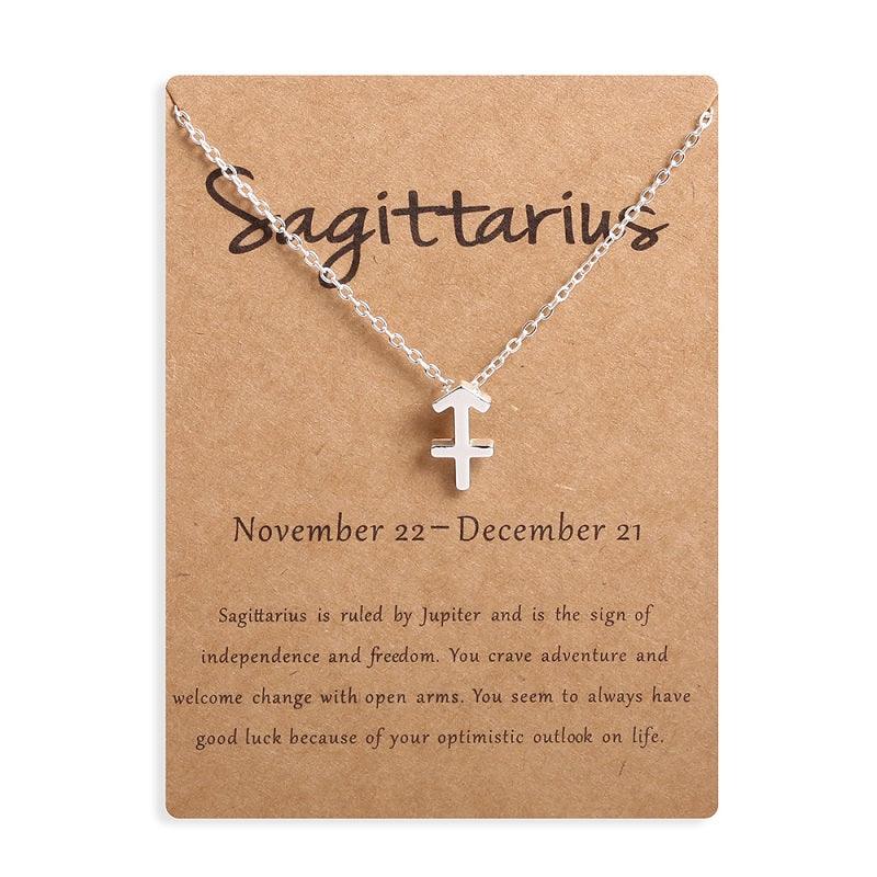 12 Zodiac Sign Necklaces With - Premium 4 from chiquetrends.com - Just $11! Shop now at chiquetrends.com