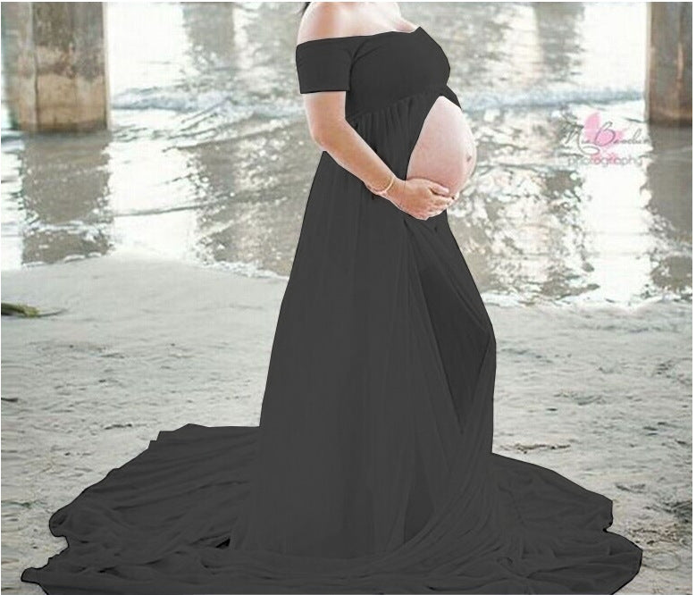 Elegant Maternity Gown Split - Premium  from chiquetrends.com - Just $27! Shop now at chiquetrends.com