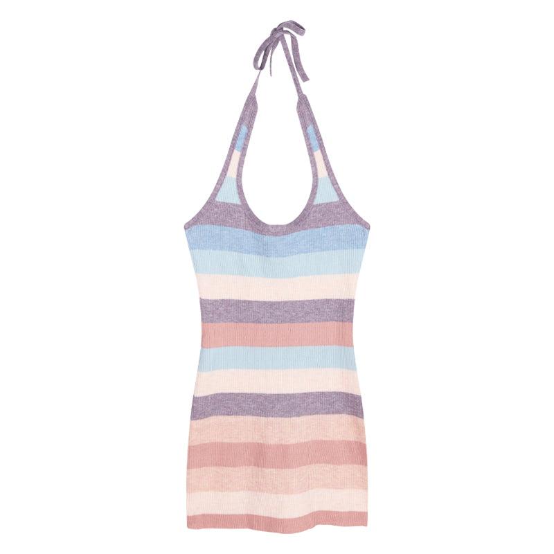 Multicolored Striped Halter - Premium 0 from chiquetrends.com - Just $33! Shop now at chiquetrends.com