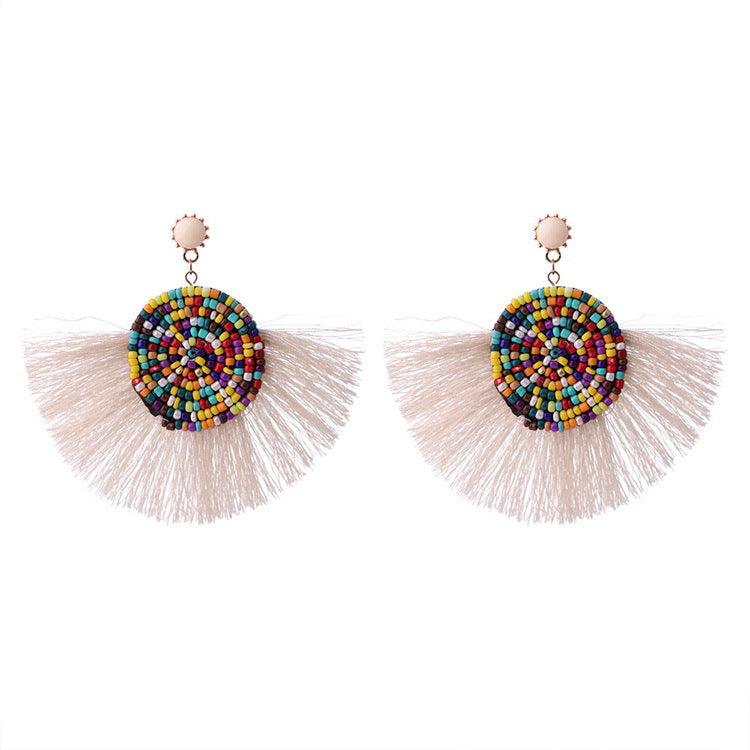 Fan-shaped tassel earrings - Premium 0 from chiquetrends.com - Just $14! Shop now at chiquetrends.com