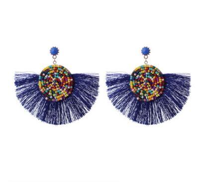 Fan-shaped tassel earrings - Premium 0 from chiquetrends.com - Just $14! Shop now at chiquetrends.com