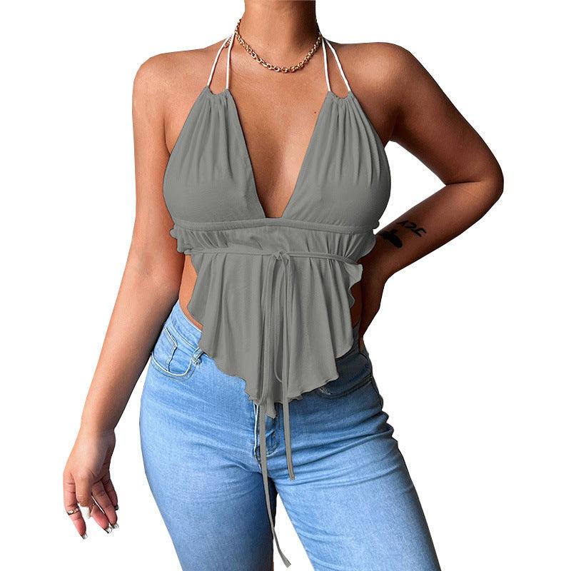 Low-cut V-neck Hanging - Premium 4 from chiquetrends.com - Just $14! Shop now at chiquetrends.com