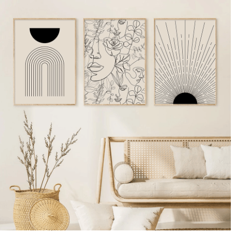 Boho Canvas Abstract Lines - Premium 0 from chiquetrends.com - Just $11! Shop now at chiquetrends.com