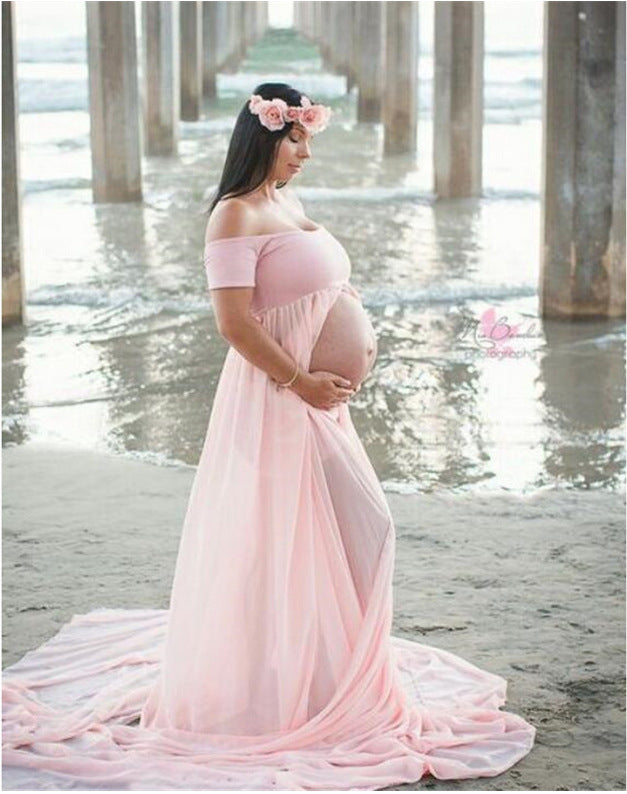 Elegant Maternity Gown Split - Premium  from chiquetrends.com - Just $27! Shop now at chiquetrends.com