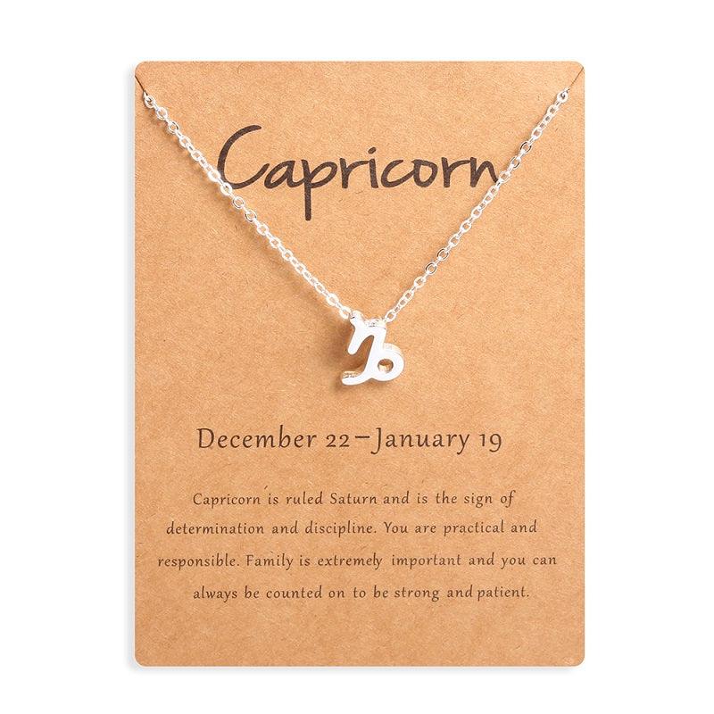 12 Zodiac Sign Necklaces With - Premium 4 from chiquetrends.com - Just $11! Shop now at chiquetrends.com