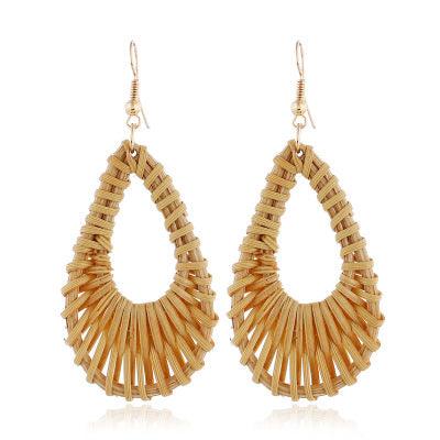 Bamboo hollow earrings - Premium 0 from chiquetrends.com - Just $12! Shop now at chiquetrends.com