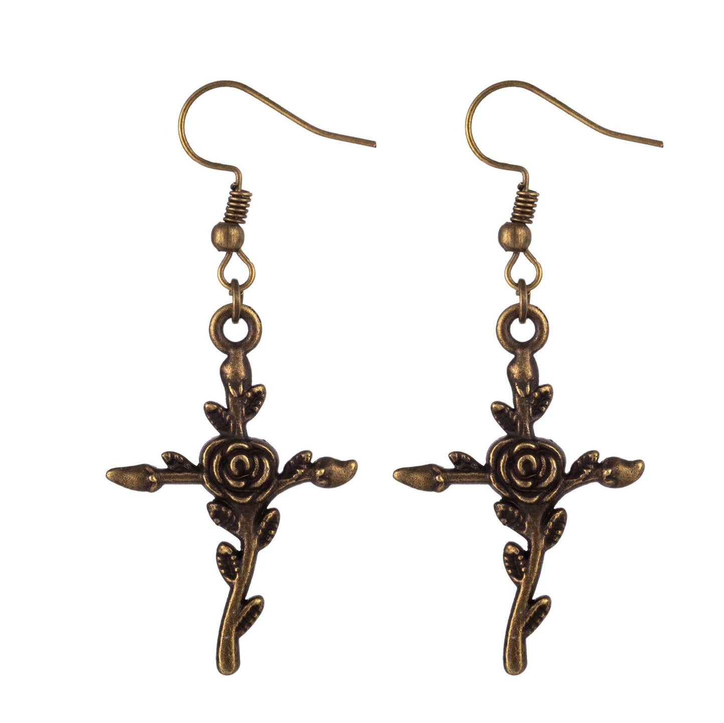 Cross Earrings Rose Earrings - Premium 0 from chiquetrends.com - Just $10! Shop now at chiquetrends.com