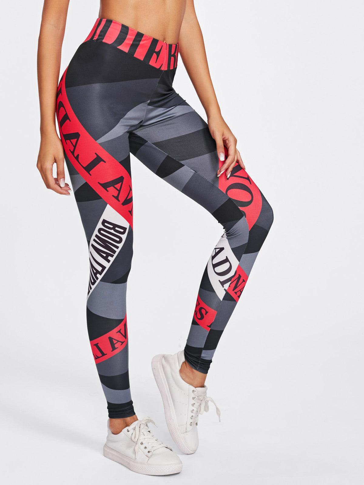 Alphabet print yoga leggings - Premium Yoga wear from chiquetrends.com - Just $23! Shop now at chiquetrends.com