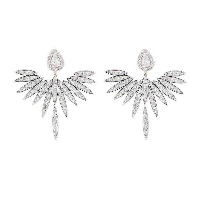 Zircon earrings angel wings - Premium 0 from chiquetrends.com - Just $23! Shop now at chiquetrends.com