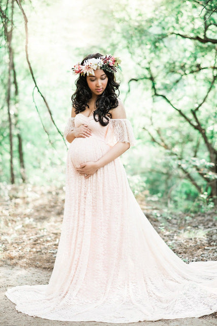 New Maternity Lace Dress Gowns - Premium  from chiquetrends.com - Just $39! Shop now at chiquetrends.com