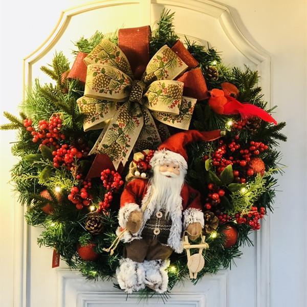 Christmas Wreath With Santa - Premium 0 from chiquetrends.com - Just $35! Shop now at chiquetrends.com