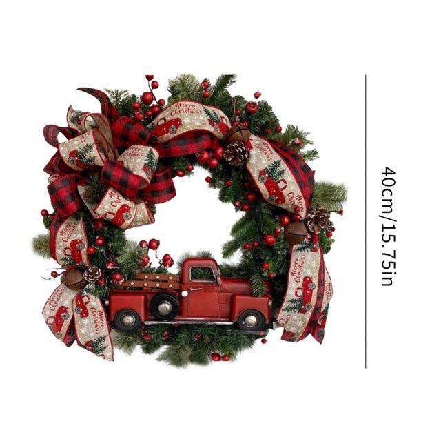 Christmas Wreath Red Truck Car - Premium 0 from chiquetrends.com - Just $51! Shop now at chiquetrends.com