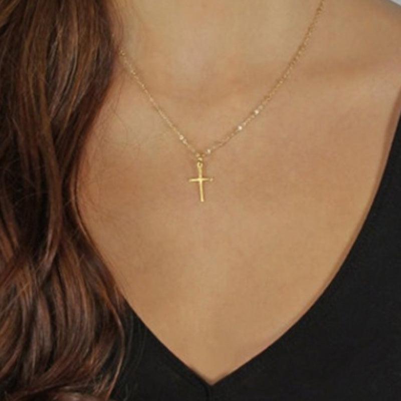 Cross Necklace Female Simple - Premium 0 from chiquetrends.com - Just $11! Shop now at chiquetrends.com