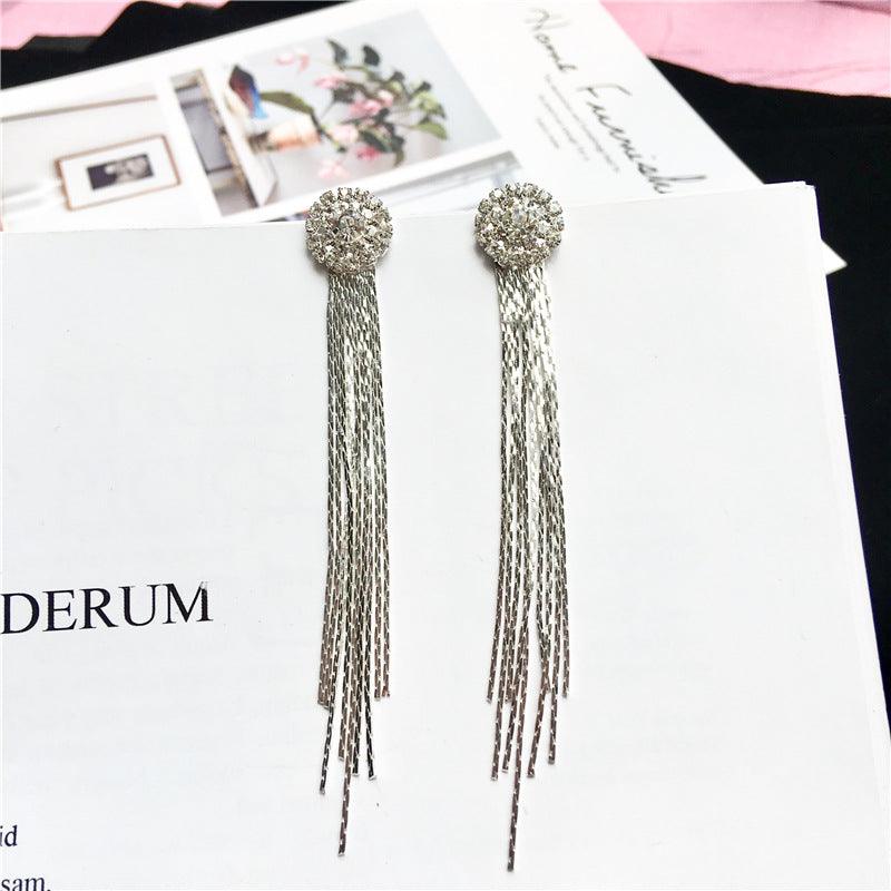 Crystal tassel earrings - Premium 0 from chiquetrends.com - Just $11! Shop now at chiquetrends.com