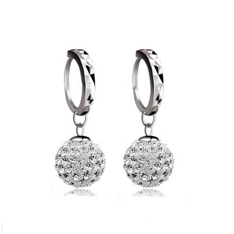 Zircon earring round diamond - Premium 0 from chiquetrends.com - Just $8! Shop now at chiquetrends.com