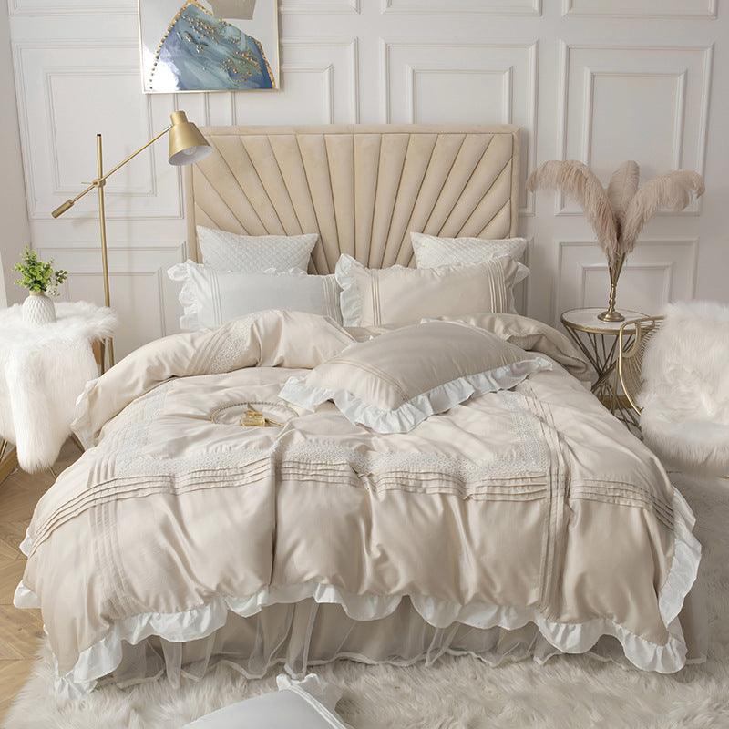 Lace Bed Skirt Quilt Cover - Premium 0 from chiquetrends.com - Just $302! Shop now at chiquetrends.com