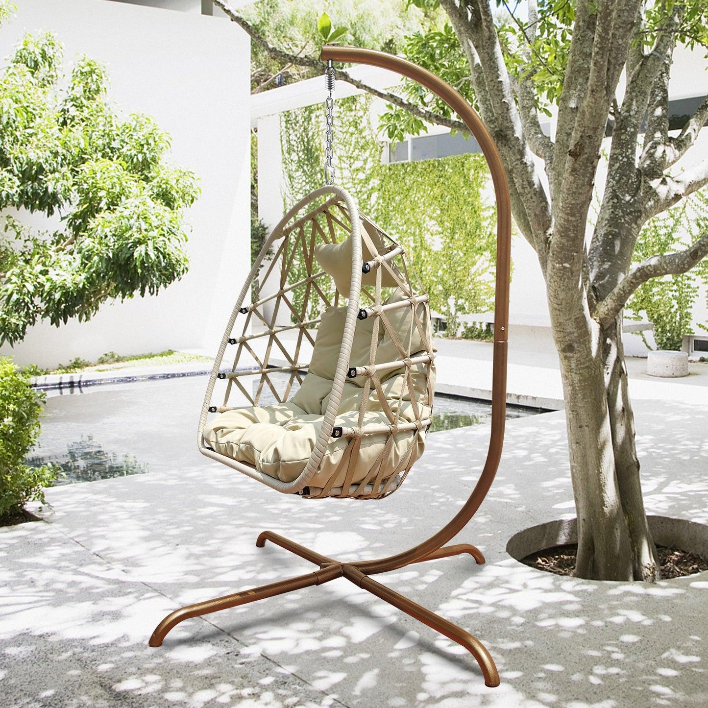 Swing Egg Chair With Stand - Premium 5 from chiquetrends.com - Just $744! Shop now at chiquetrends.com