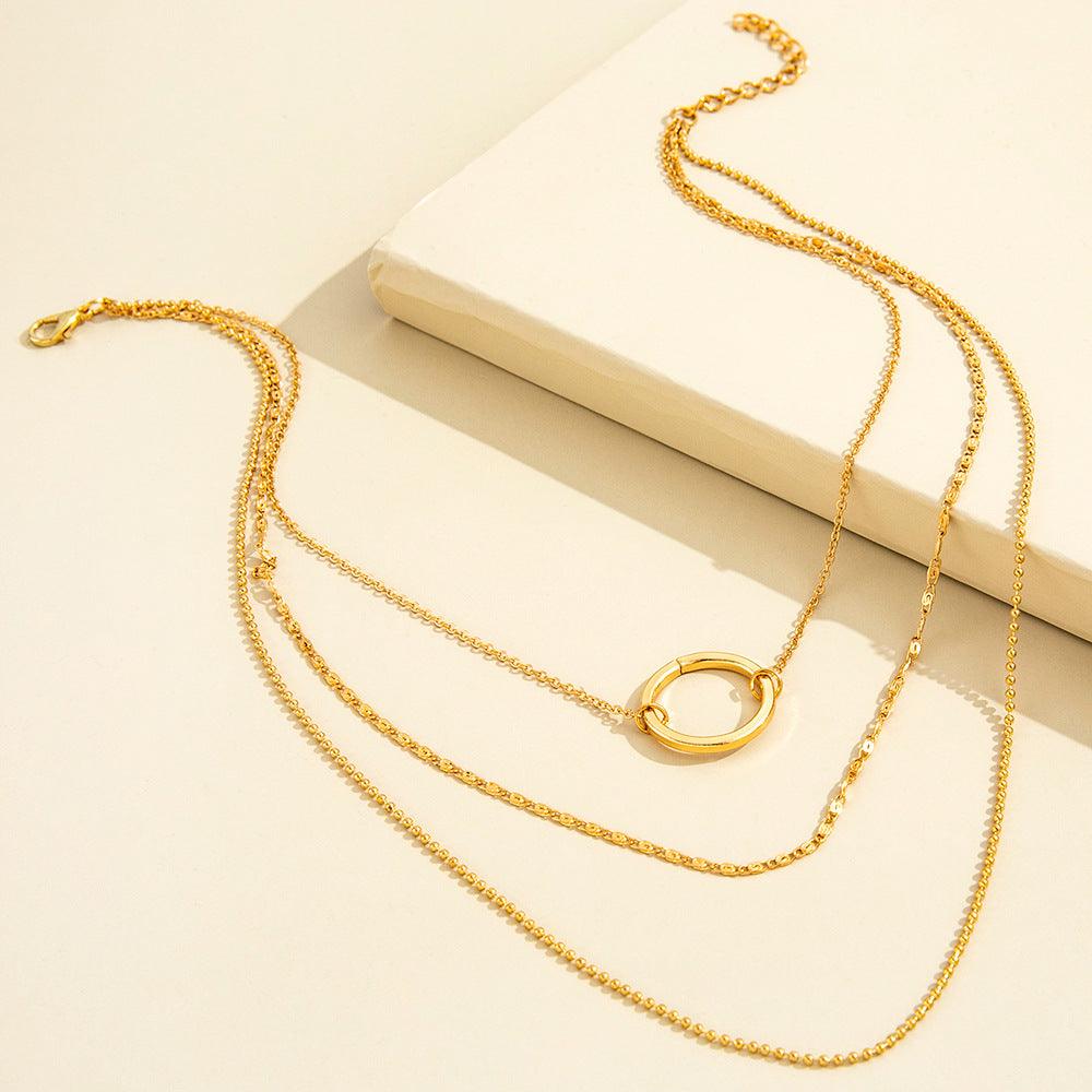 Circle Necklace Clavicle Chain - Premium 0 from chiquetrends.com - Just $11! Shop now at chiquetrends.com