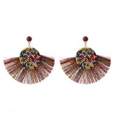 Fan-shaped tassel earrings - Premium 0 from chiquetrends.com - Just $14! Shop now at chiquetrends.com