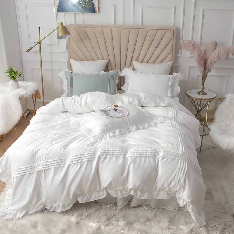 Lace Bed Skirt Quilt Cover - Premium 0 from chiquetrends.com - Just $302! Shop now at chiquetrends.com