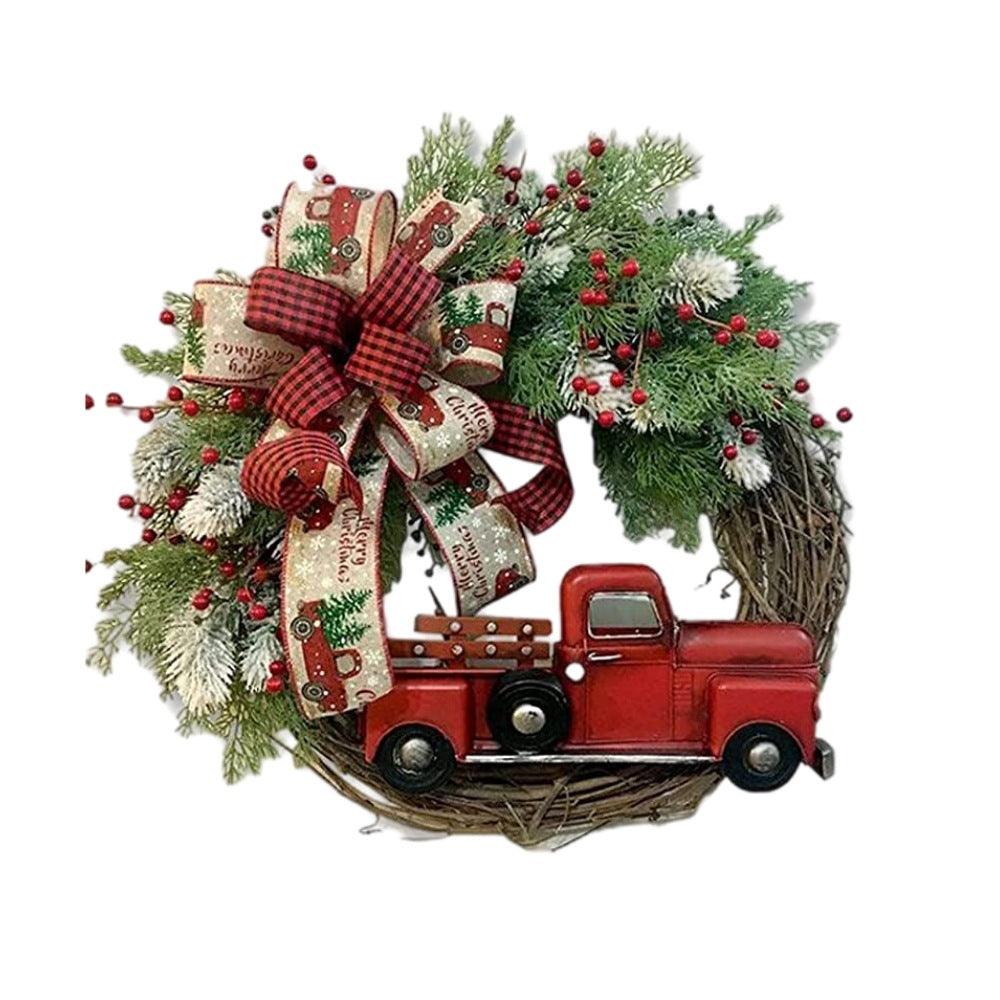 Red Truck Christmas Wreath - Premium 0 from chiquetrends.com - Just $28! Shop now at chiquetrends.com