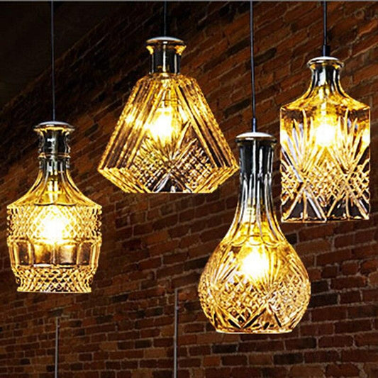 Glass bottle chandelier | - Premium 0 from chiquetrends.com - Just $48! Shop now at chiquetrends.com