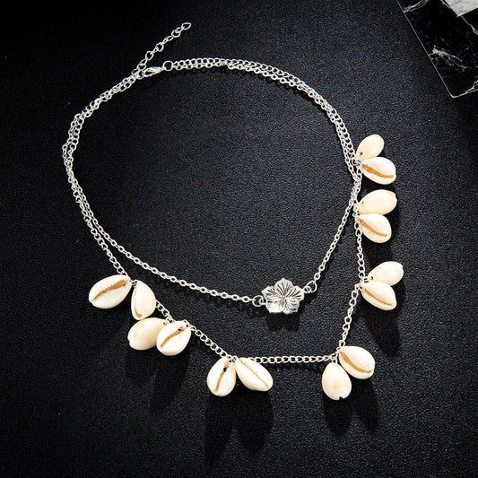 Alloy Flower Shell Necklace - Premium 0 from chiquetrends.com - Just $11! Shop now at chiquetrends.com