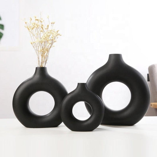 Nordic Circles Ceramic Vase - Premium Vases from chiquetrends.com - Just $27! Shop now at chiquetrends.com