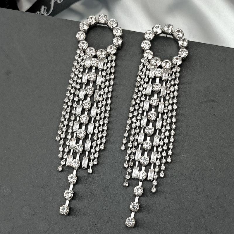 925 Silver Needle Rhinestone - Premium Earrings from chiquetrends.com - Just $24! Shop now at chiquetrends.com