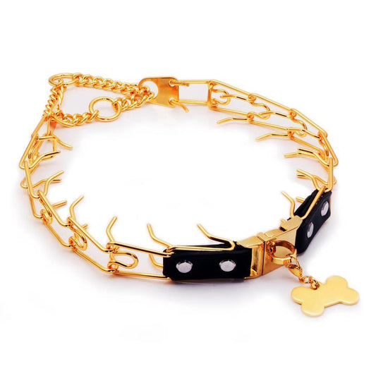 18k Gold Dog Collar with Choke - Premium Dog accessories from chiquetrends.com - Just $80! Shop now at chiquetrends.com