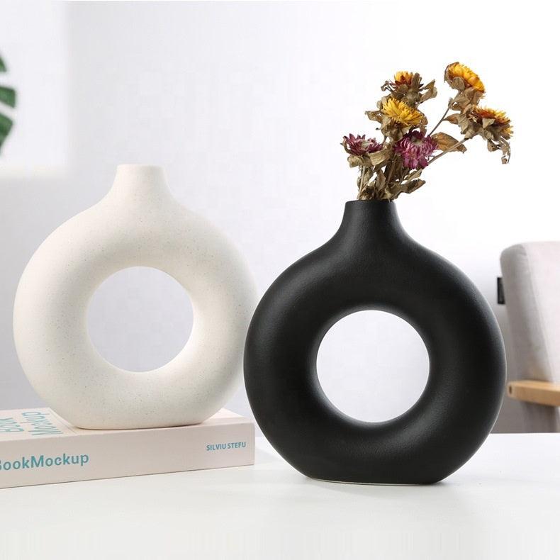 Nordic Circles Ceramic Vase - Premium Vases from chiquetrends.com - Just $27! Shop now at chiquetrends.com