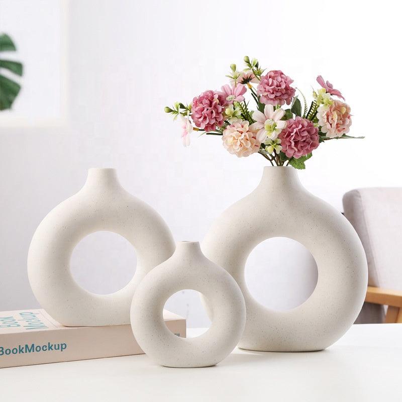 Nordic Circles Ceramic Vase - Premium Vases from chiquetrends.com - Just $27! Shop now at chiquetrends.com