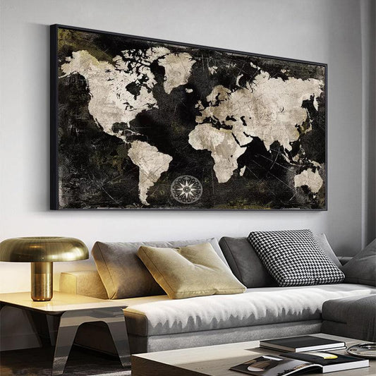 World Map Canvas Painting | - Premium  from chiquetrends.com - Just $10! Shop now at chiquetrends.com