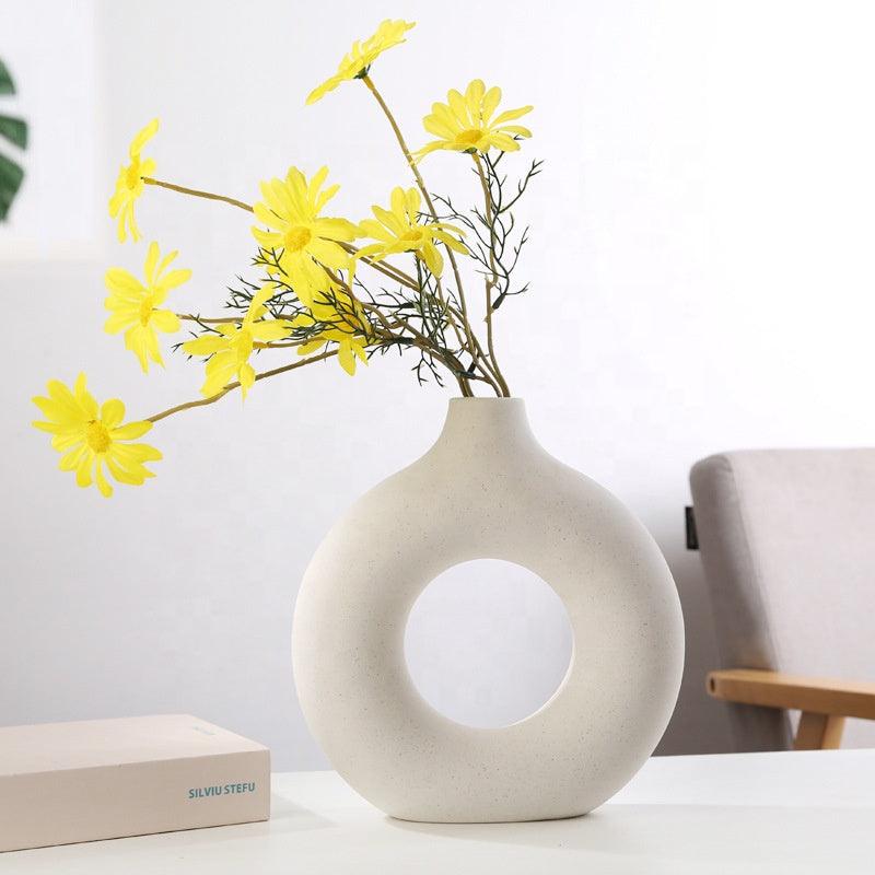 Nordic Circles Ceramic Vase - Premium Vases from chiquetrends.com - Just $27! Shop now at chiquetrends.com