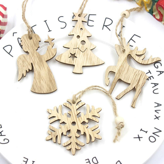 Christmas Snowflake Elk Wooden - Premium 0 from chiquetrends.com - Just $12! Shop now at chiquetrends.com