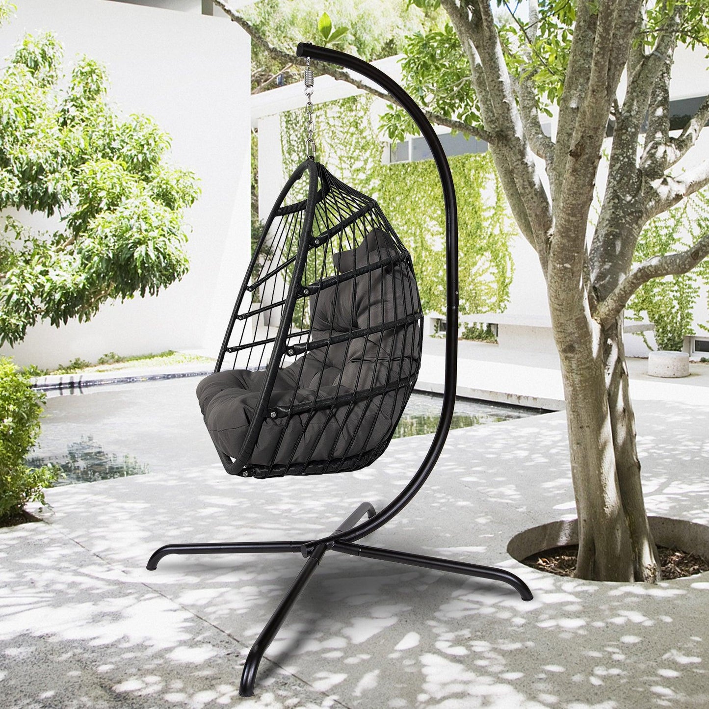 Swing Egg Chair With Stand - Premium 5 from chiquetrends.com - Just $744! Shop now at chiquetrends.com