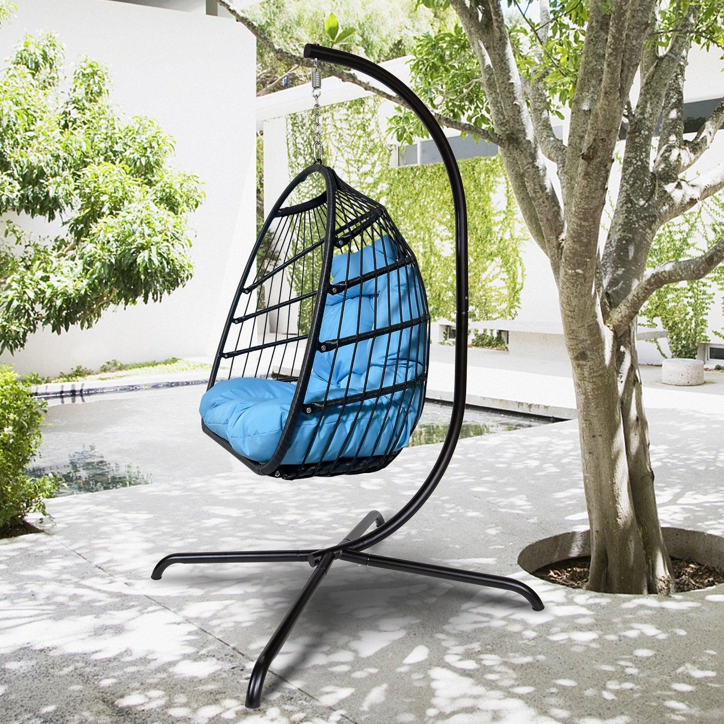 Swing Egg Chair With Stand - Premium 5 from chiquetrends.com - Just $744! Shop now at chiquetrends.com