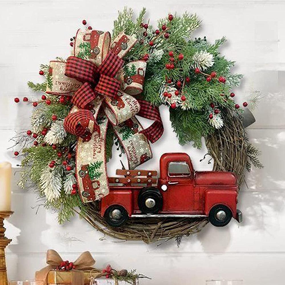 Red Truck Christmas Wreath - Premium 0 from chiquetrends.com - Just $28! Shop now at chiquetrends.com