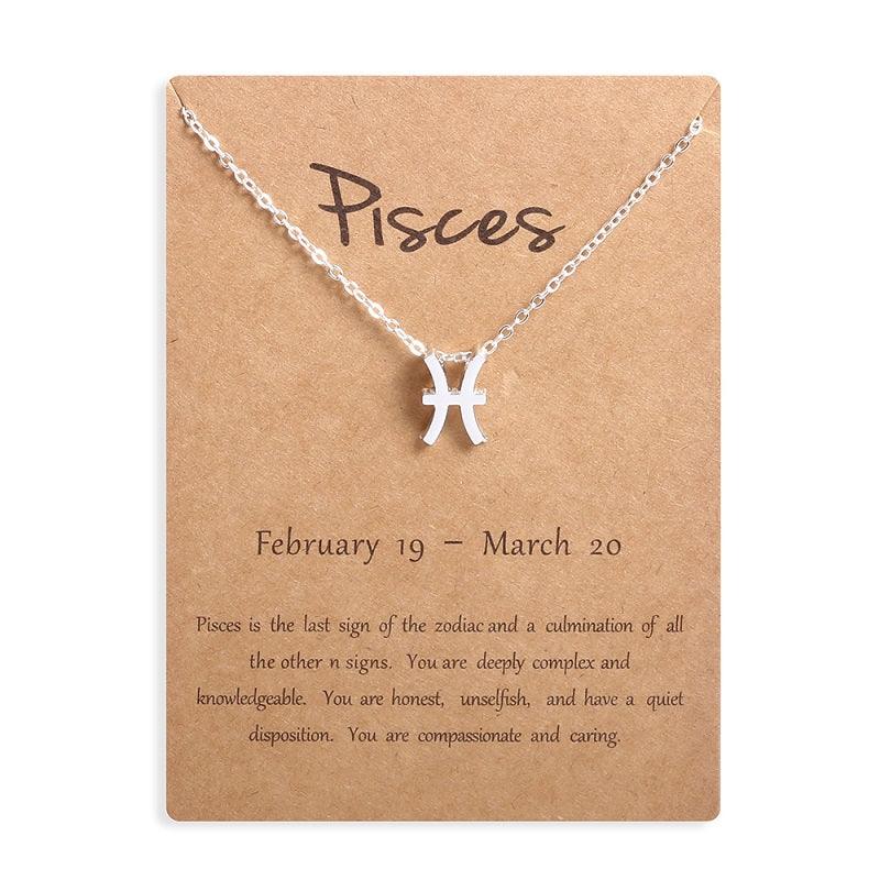 12 Zodiac Sign Necklaces With - Premium 4 from chiquetrends.com - Just $11! Shop now at chiquetrends.com