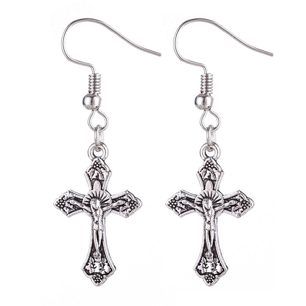 Cross Earrings Rose Earrings - Premium 0 from chiquetrends.com - Just $10! Shop now at chiquetrends.com