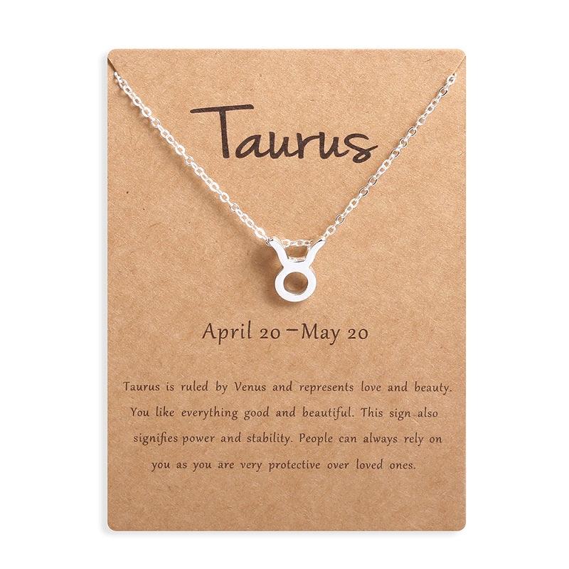 12 Zodiac Sign Necklaces With - Premium 4 from chiquetrends.com - Just $11! Shop now at chiquetrends.com