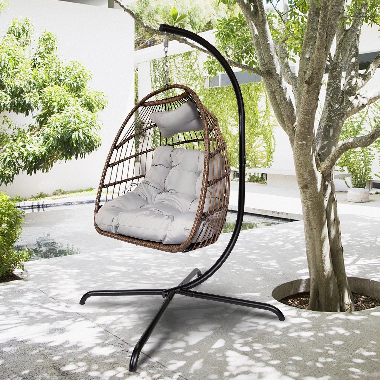 Swing Egg Chair With Stand - Premium 5 from chiquetrends.com - Just $744! Shop now at chiquetrends.com