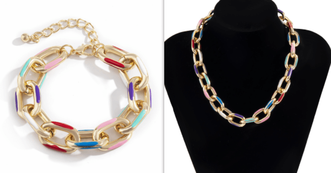 Colorful Oil Drop Chain - Premium 0 from chiquetrends.com - Just $15! Shop now at chiquetrends.com