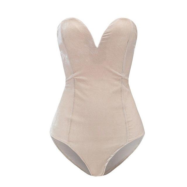 Viifaa Burgundy Strapless - Premium Bodysuit from chiquetrends.com - Just $100! Shop now at chiquetrends.com