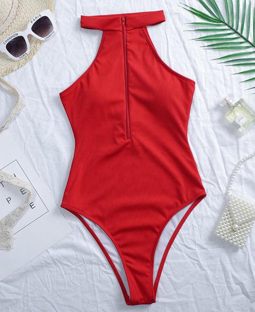 High Neck Zipper Women - Premium Swimwear from chiquetrends.com - Just $59! Shop now at chiquetrends.com