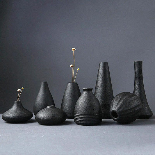 Black Ceramic Small Vase for - Premium Home decor from chiquetrends.com - Just $52! Shop now at chiquetrends.com